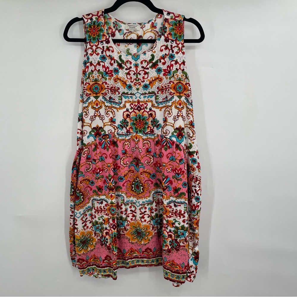Linen Blend Flowy Dress